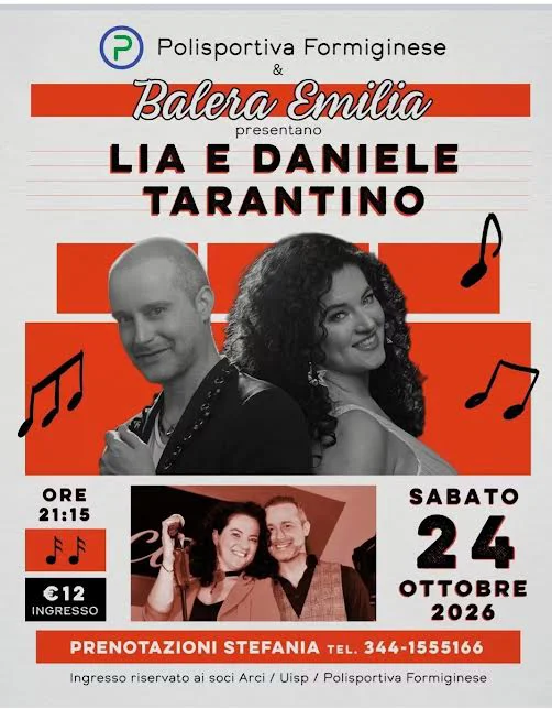 Balera Emilia presenta Lia e Daniele Tarantino - Evento Polisportiva Formiginese A.P.S. - A.S.D.