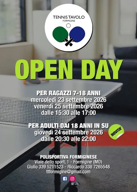 Evento: Open Day Tennis tavolo!