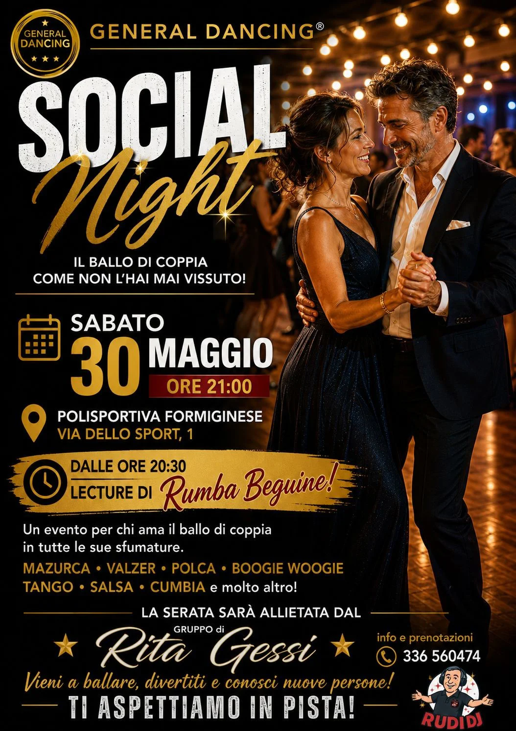 General Dancing - Social Night - Il ballo di coppia come non l' hai mai vissuto! - Evento Polisportiva Formiginese A.P.S. - A.S.D.