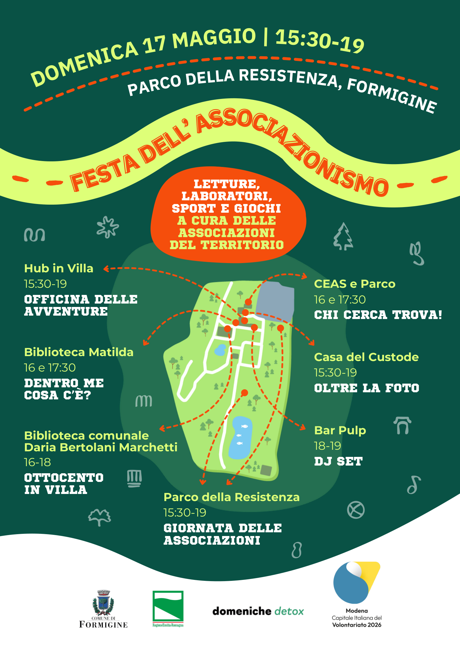 Festa dell'Associazionismo 2026 — 22 Associazioni al Parco della Resistenza - Evento Polisportiva Formiginese A.P.S. - A.S.D.